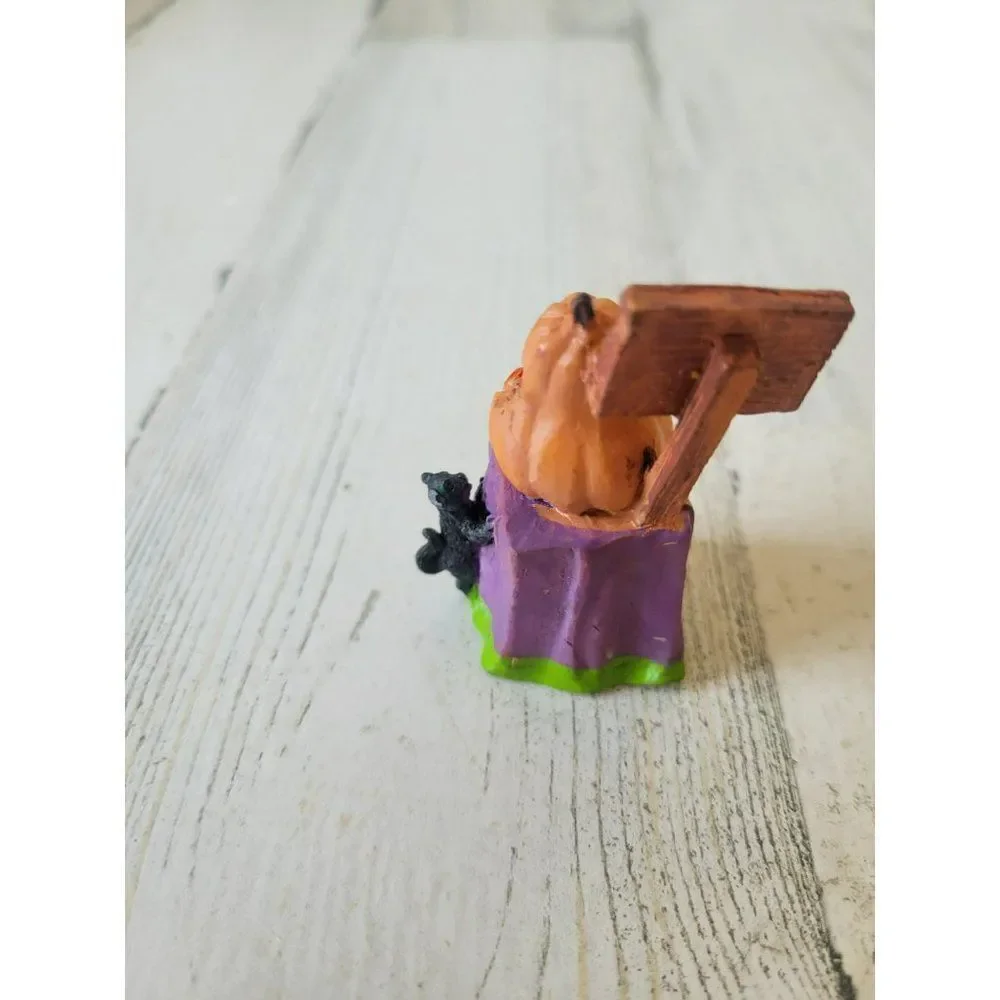 Lemax pumpkin trick treat bowl cat table‎ Halloween figurine accessory